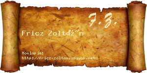 Fricz Zoltán névjegykártya